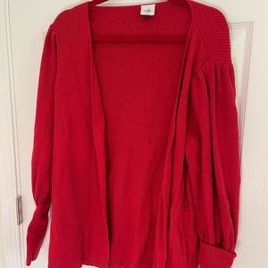 Cabi Red cardigan sweater Large belted L
